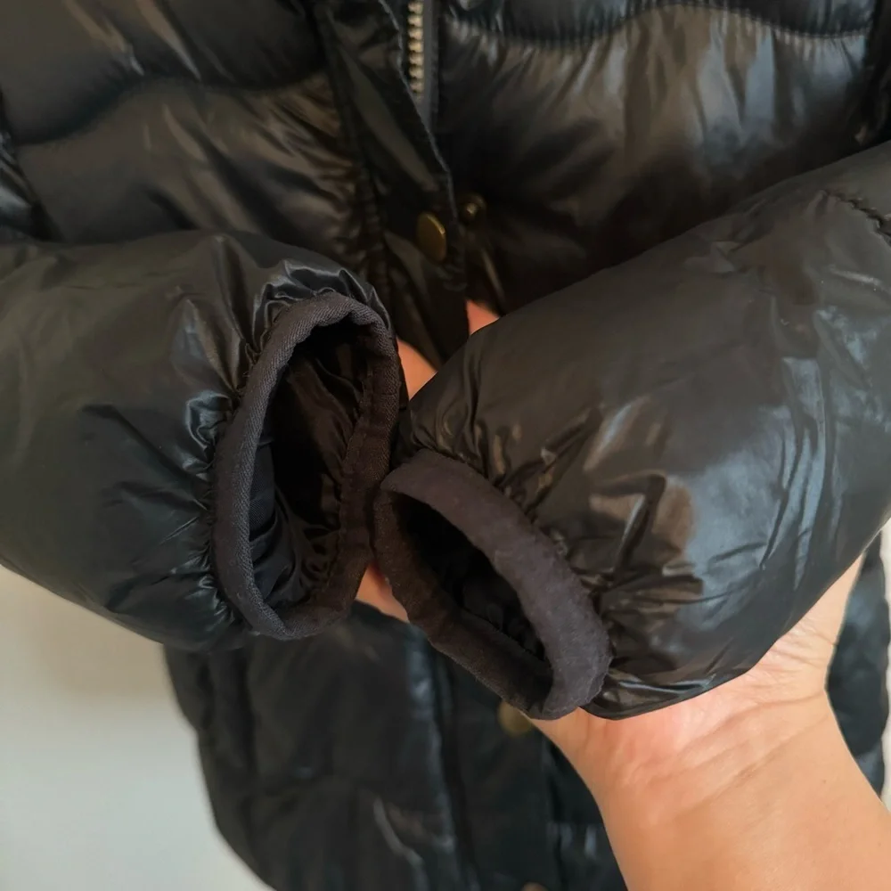 Unisex Girls Boys Toddler Fur Trim Hooded Frost Free Black Puffer Jacket  5T